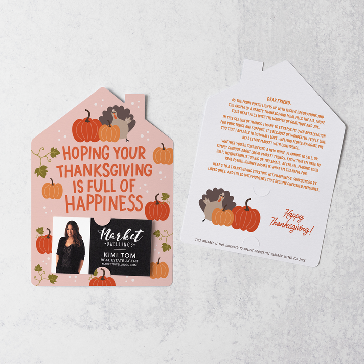 Set of Hoping Your Thanksgiving is Full of Happiness | Thanksgiving Mailers | Envelopes Included | M227-M001