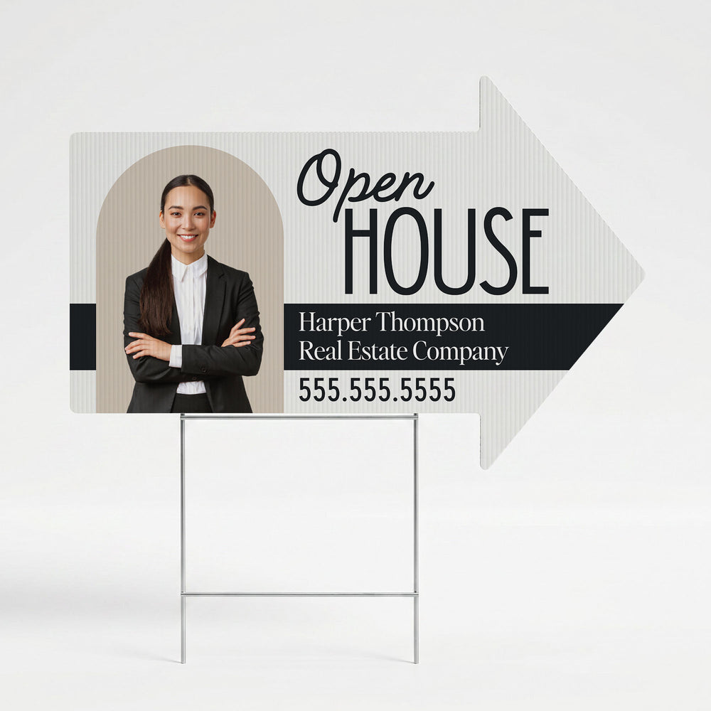 Open House Arrow Yard Sign