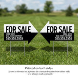 For Sale Directional Arrow Yard Sign