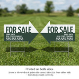 For Sale Directional Arrow Yard Sign