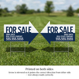 For Sale Directional Arrow Yard Sign