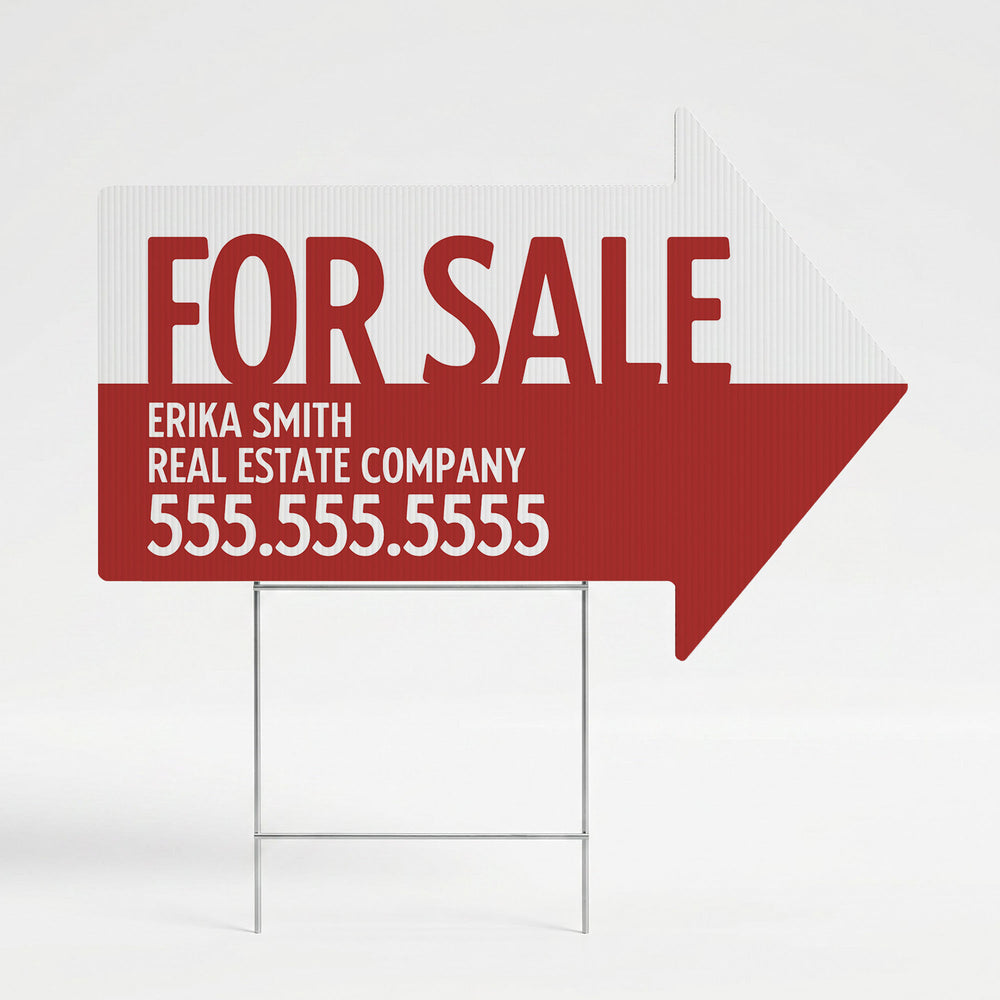 For Sale Directional Arrow Yard Sign