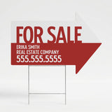 For Sale Directional Arrow Yard Sign