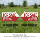 For Sale Directional Arrow Yard Sign