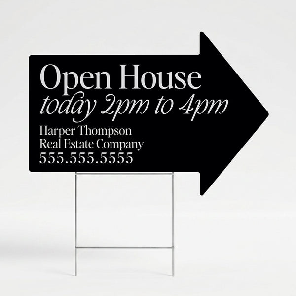 Open House Arrow Yard Sign