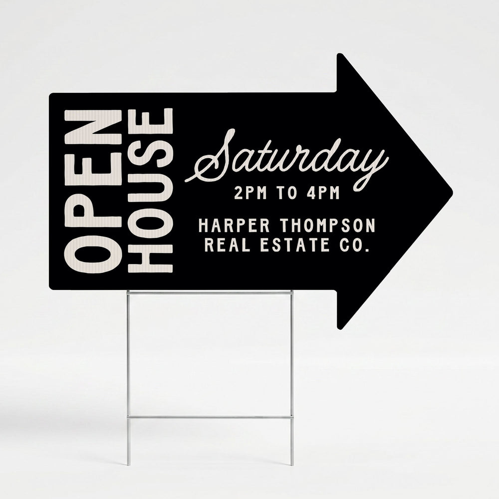 Open House Arrow Yard Sign