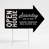 Open House Arrow Yard Sign