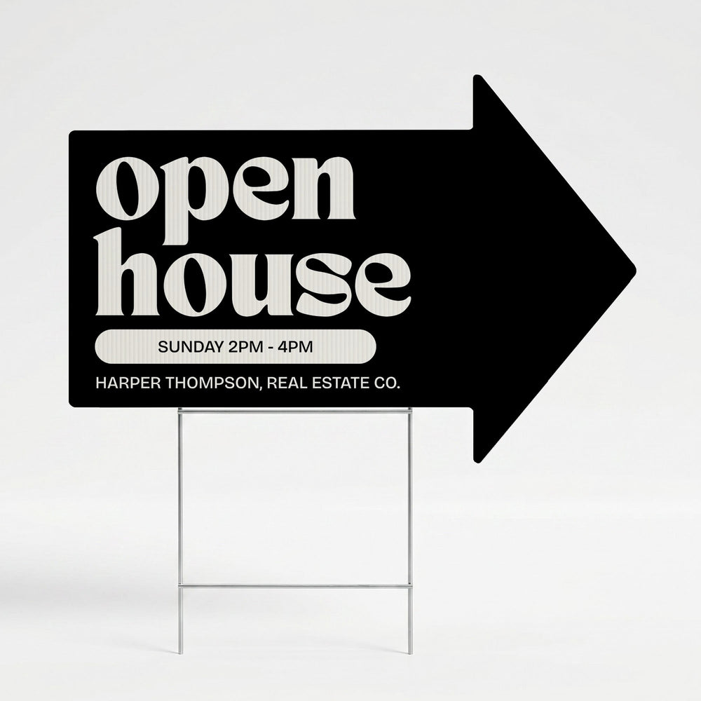 Open House Arrow Yard Sign