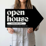 Open House Arrow Yard Sign