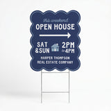 Wavy Open House Real Estate Yard Sign