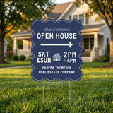 Wavy Open House Real Estate Yard Sign