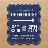 Wavy Open House Real Estate Yard Sign