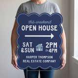 Wavy Open House Real Estate Yard Sign