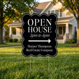 Wavy Open House Real Estate Yard Sign