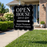 Wavy Open House Real Estate Yard Sign