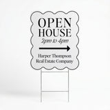 Wavy Open House Real Estate Yard Sign