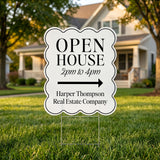 Wavy Open House Real Estate Yard Sign