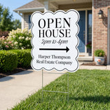 Wavy Open House Real Estate Yard Sign