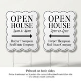 Wavy Open House Real Estate Yard Sign