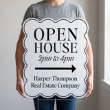 Wavy Open House Real Estate Yard Sign
