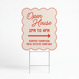 Wavy Open House Real Estate Yard Sign