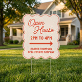 Wavy Open House Real Estate Yard Sign