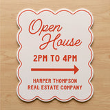 Wavy Open House Real Estate Yard Sign