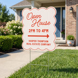 Wavy Open House Real Estate Yard Sign