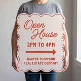 Wavy Open House Real Estate Yard Sign