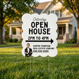 Wavy Open House Real Estate Yard Sign