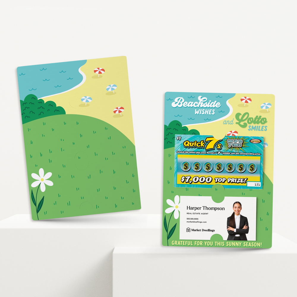 Set of Beachside Wishes and Lotto Smiles | Summer Mailers | Envelopes Included | M69-M002 Mailer Market Dwellings   