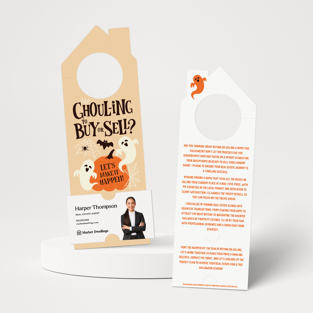 Ghoul-ing To Buy Or Sell? Let’s Make It Happen! | Halloween Door Hangers | 369-DH002 Door Hanger Market Dwellings   