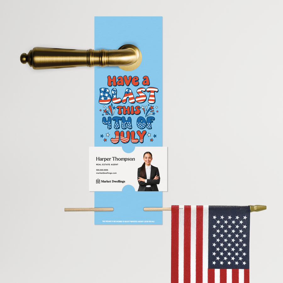 Have A Blast This 4th Of July | 4th Of July Door Hangers | 26-DH004-AB Door Hanger Market Dwellings BRIGHT BLUE  