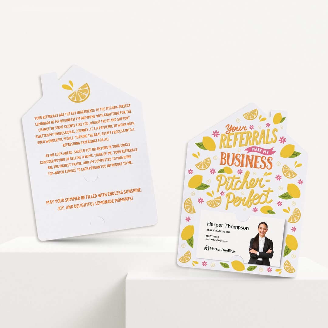 Set of Your Referrals Make My Business Pitcher-Perfect! | Summer Mailers | Envelopes Included | M270-M001 Mailer Market Dwellings   