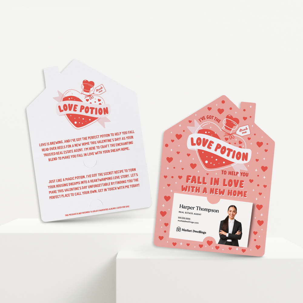 Set of I’ve Got The Love Potion To Help You Fall In Love With A New Home | Valentine's Day Mailers | Envelopes Included | M248-M001 Mailer Market Dwellings   
