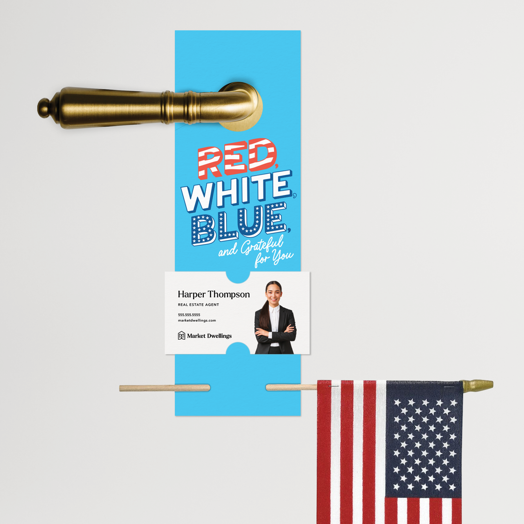 Red, White, Blue, And Grateful For You | 4th Of July Door Hangers | 25-DH004-AB Door Hanger Market Dwellings   