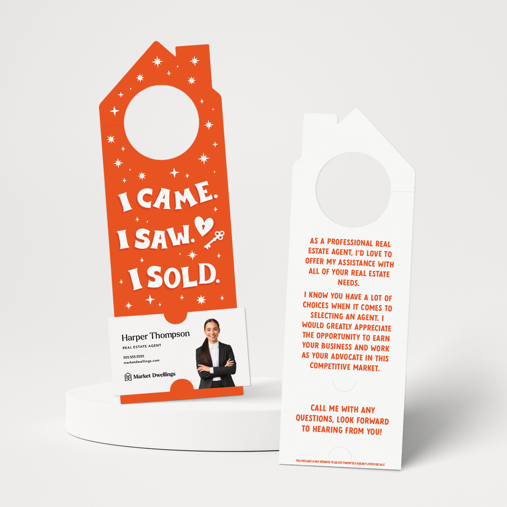 I Came. I Saw. I Sold. | Door Hangers | 351-DH002-AB Door Hanger Market Dwellings TOMATO RED  