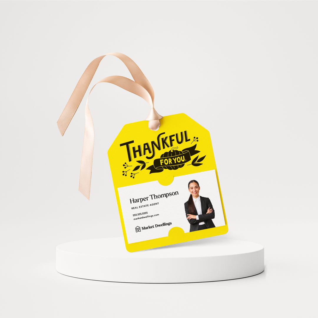 Thankful for you | Fall Thanksgiving Gift Tags | 147-GT001 Gift Tag Market Dwellings LEMON  
