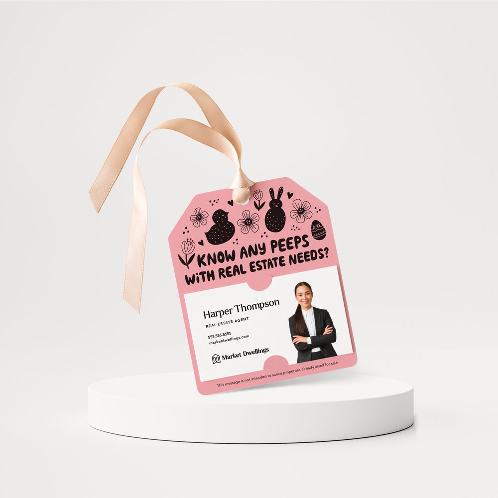 Know Any Peeps with Real Estate Needs Gift Tags | Spring | Pop By Gift Tags | S4-GT001 Gift Tag Market Dwellings LIGHT PINK  