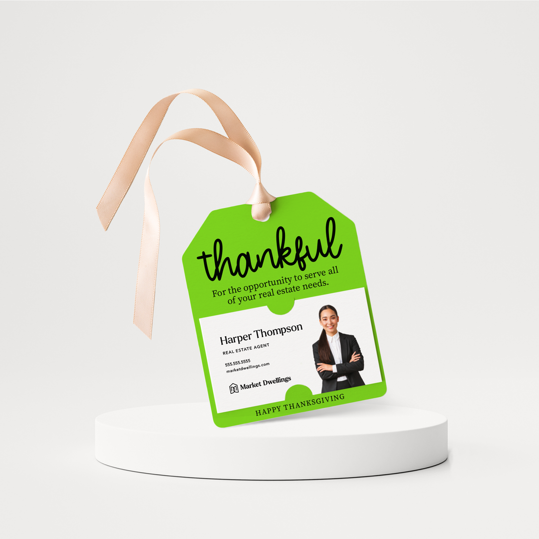 Thankful Real Estate | Happy Thanksgiving | Pop By Gift Tags | 35-GT001 Gift Tag Market Dwellings GREEN APPLE  