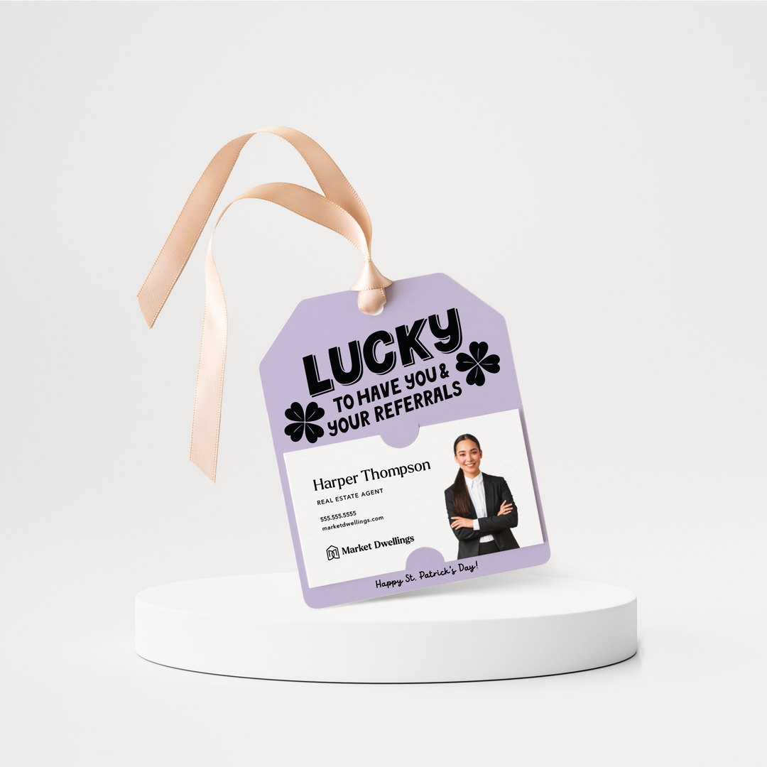 Lucky To Have You & Your Referrals | St. Patrick's Day Gift Tags | 173-GT001 Gift Tag Market Dwellings LIGHT PURPLE  