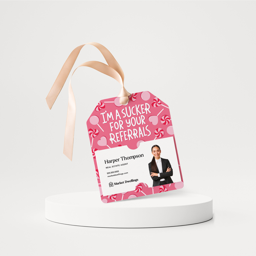 I'm A Sucker For Your Referrals | Valentine's Day Gift Tags | 163-GT001-AB Gift Tag Market Dwellings PINK  