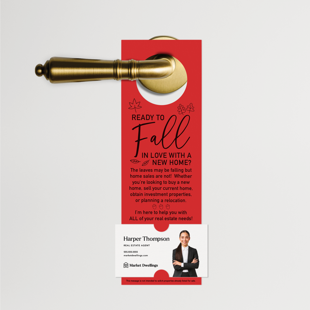 Ready to FALL in Love with a New Home | Door Hangers | 5-DH001 Door Hanger Market Dwellings SCARLET  