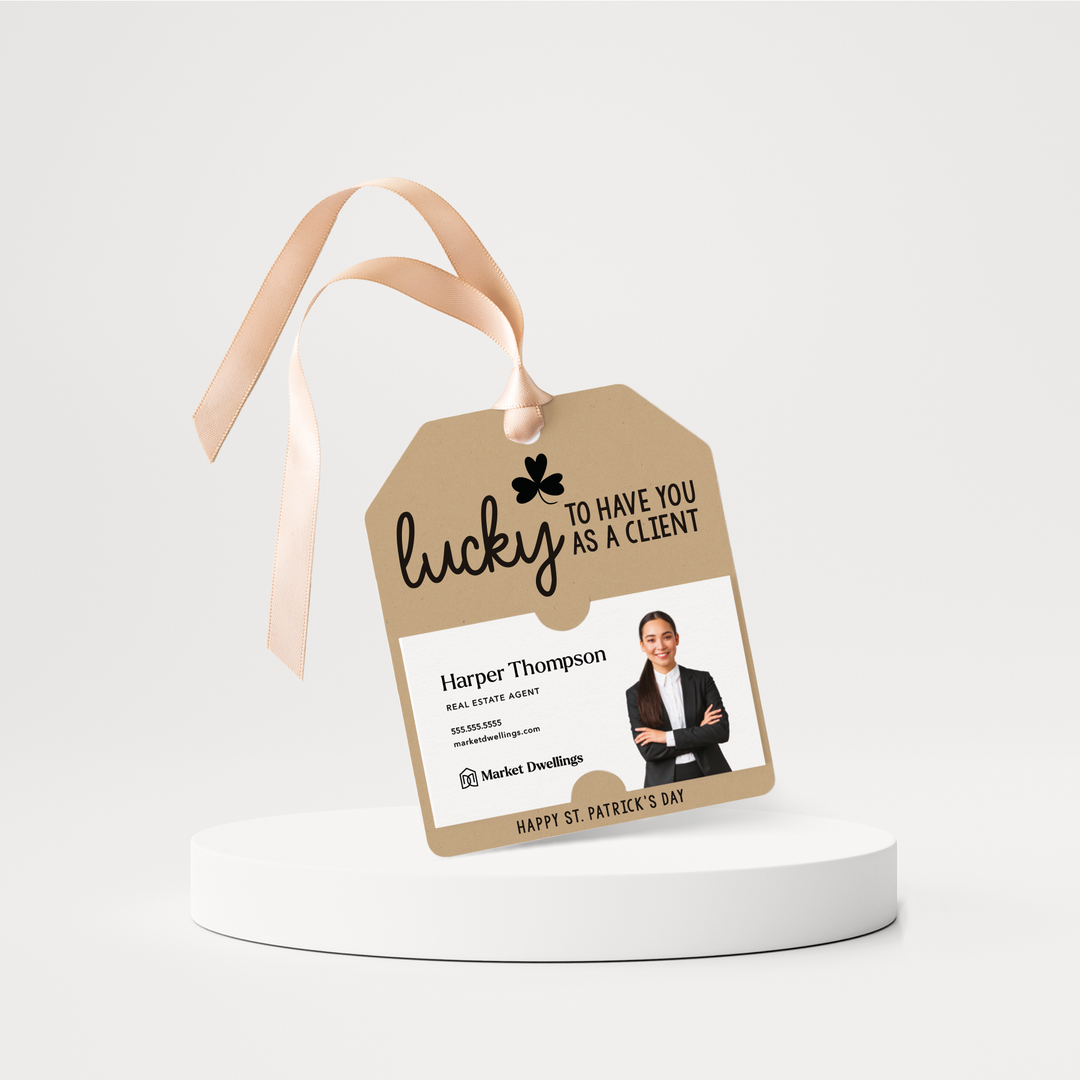Lucky To Have You As A Client | St. Patrick's Day Pop By Gift Tags | SP2-GT001 Gift Tag Market Dwellings KRAFT  