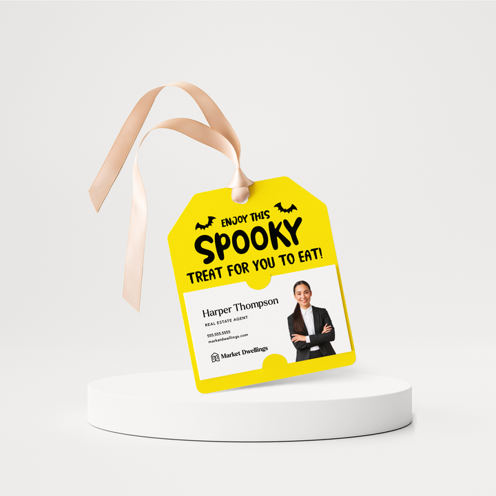 Enjoy This Spooky Treat For You To Eat | Halloween Pop By Gift Tags | 29-GT001 Gift Tag Market Dwellings LEMON  
