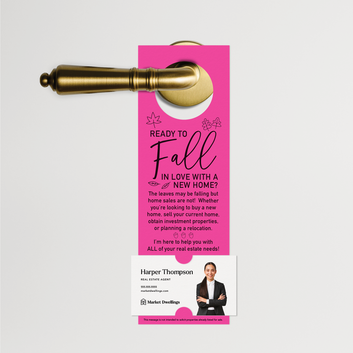 Ready to FALL in Love with a New Home | Door Hangers | 5-DH001 Door Hanger Market Dwellings RAZZLE BERRY  