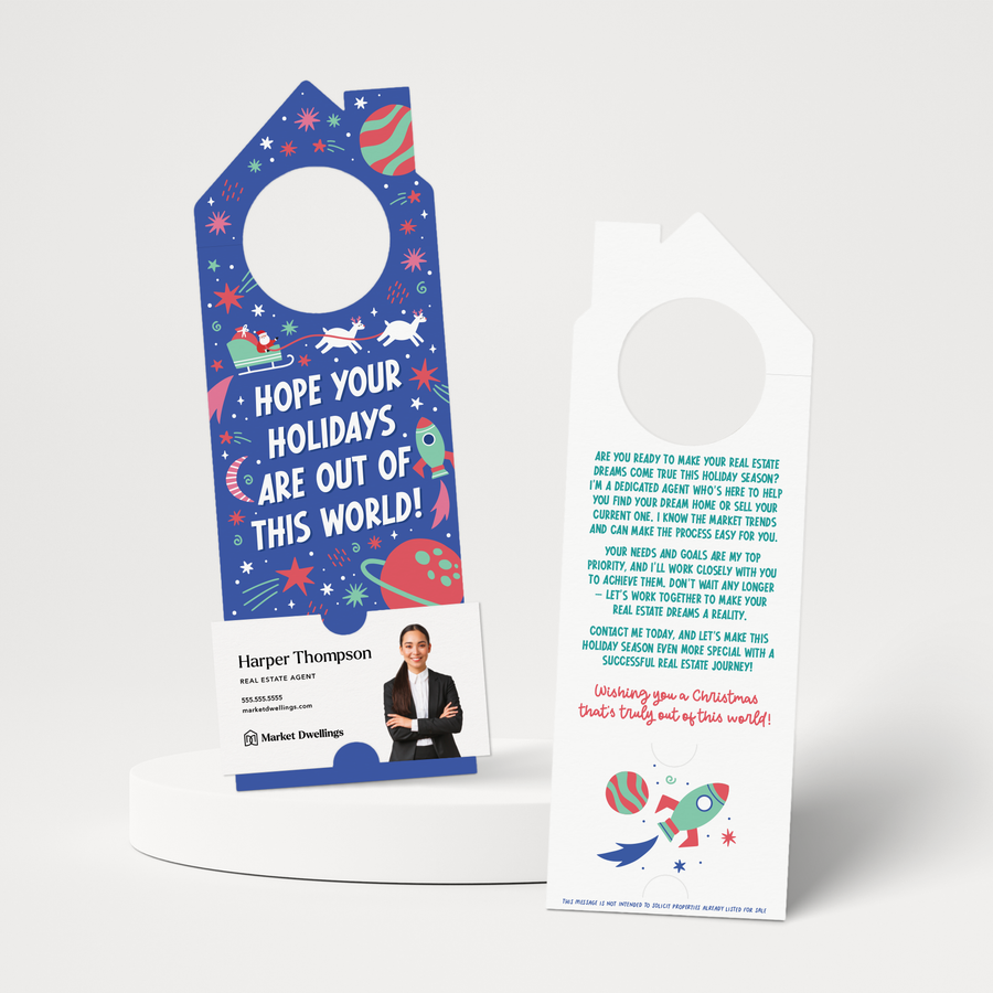 Hope your Christmas is out of this World!  | Christmas Door Hangers | 309-DH002 Door Hanger Market Dwellings   