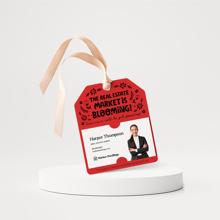 The Real Estate Market is Blooming | Pop By Gift Tags | 107-GT001 Gift Tag Market Dwellings SCARLET  