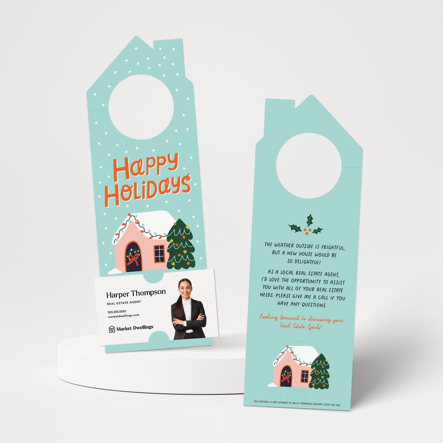 Happy Holidays | Winter Christmas Door Hangers | 120-DH002 Door Hanger Market Dwellings   