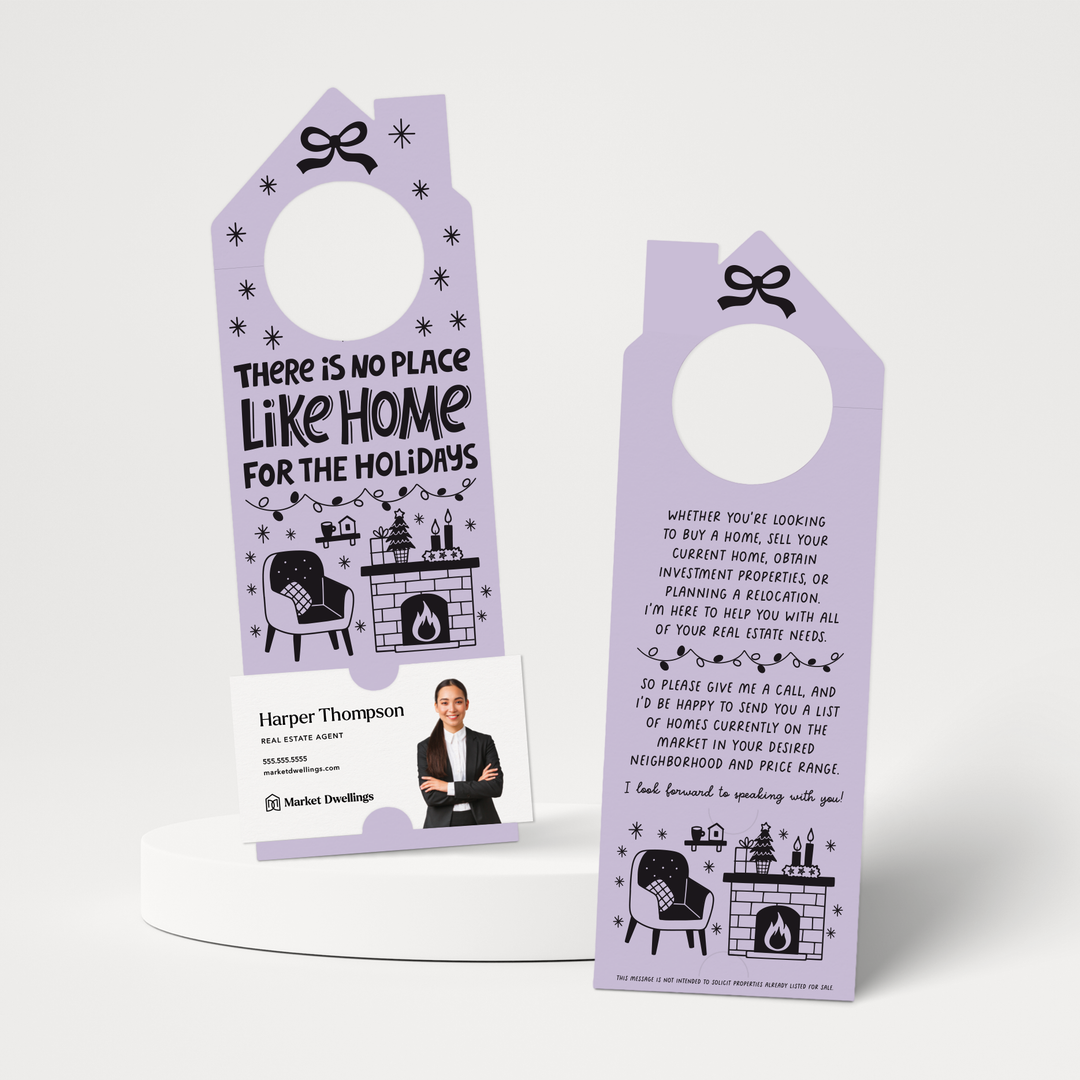 There Is No Place Like Home For The Holidays | Christmas Winter Door Hangers | 123-DH002 Door Hanger Market Dwellings LIGHT PURPLE  